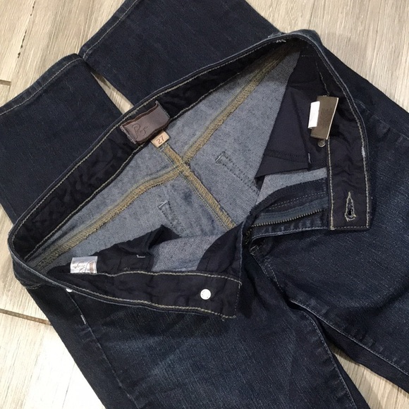 Paige DarkWash Skinny Straight Long Inseam Low Rise Jeans size 27 - Picture 6 of 10